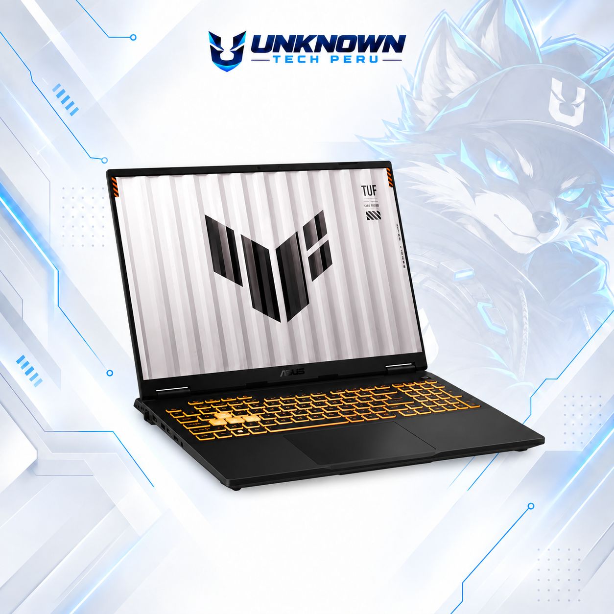 LAPTOP GAMING ASUS TUF F16 FX607VU-ES51 GAMING INTEL CORE 5 210H | 512GB SSD M.2 | 8GB RAM DDR5 5600MHZ | 16" WUXGA (1920X1200) | 144HZ | NVIDIA RTX 4050 6GB | COLOR BLACK | WIN11 HOME | TECLADO INGLES