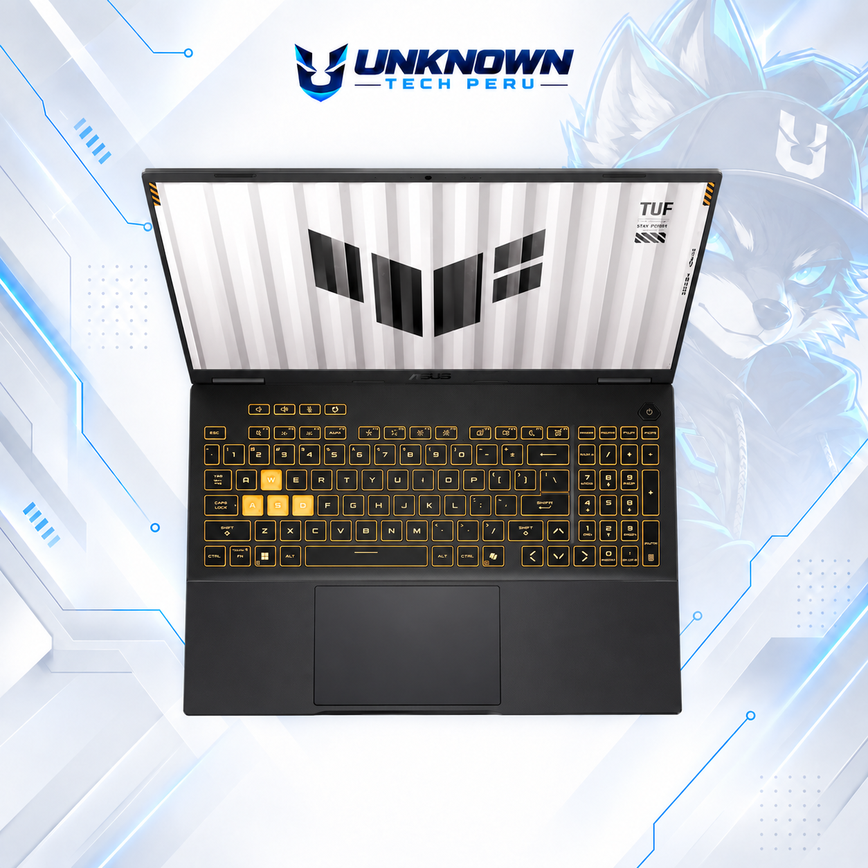 LAPTOP GAMING ASUS TUF F16 GAMING Intel Core i7-14650HX | 512GB SSD M.2 | 16GB RAM DDR5 5600MHZ | 16" WUXGA (1920x1200) | 165Hz | NVIDIA RTX 5060 8GB | WIN 11 HOME | COLOR JAEGAR GREY | TECLADO INGLES