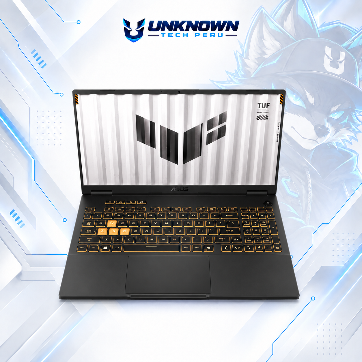 LAPTOP GAMING ASUS TUF F16 FX608JMR GAMING Core™ i7-14650HX | 1TB SSD M.2 | 32GB RAM DDR5 5600MHz | 16" (1920x1200) | 165Hz | IPS | WIN 11 HOME | NVIDIA® RTX 5060 8GB | JAEGAR GRAY | TECLADO INGLES