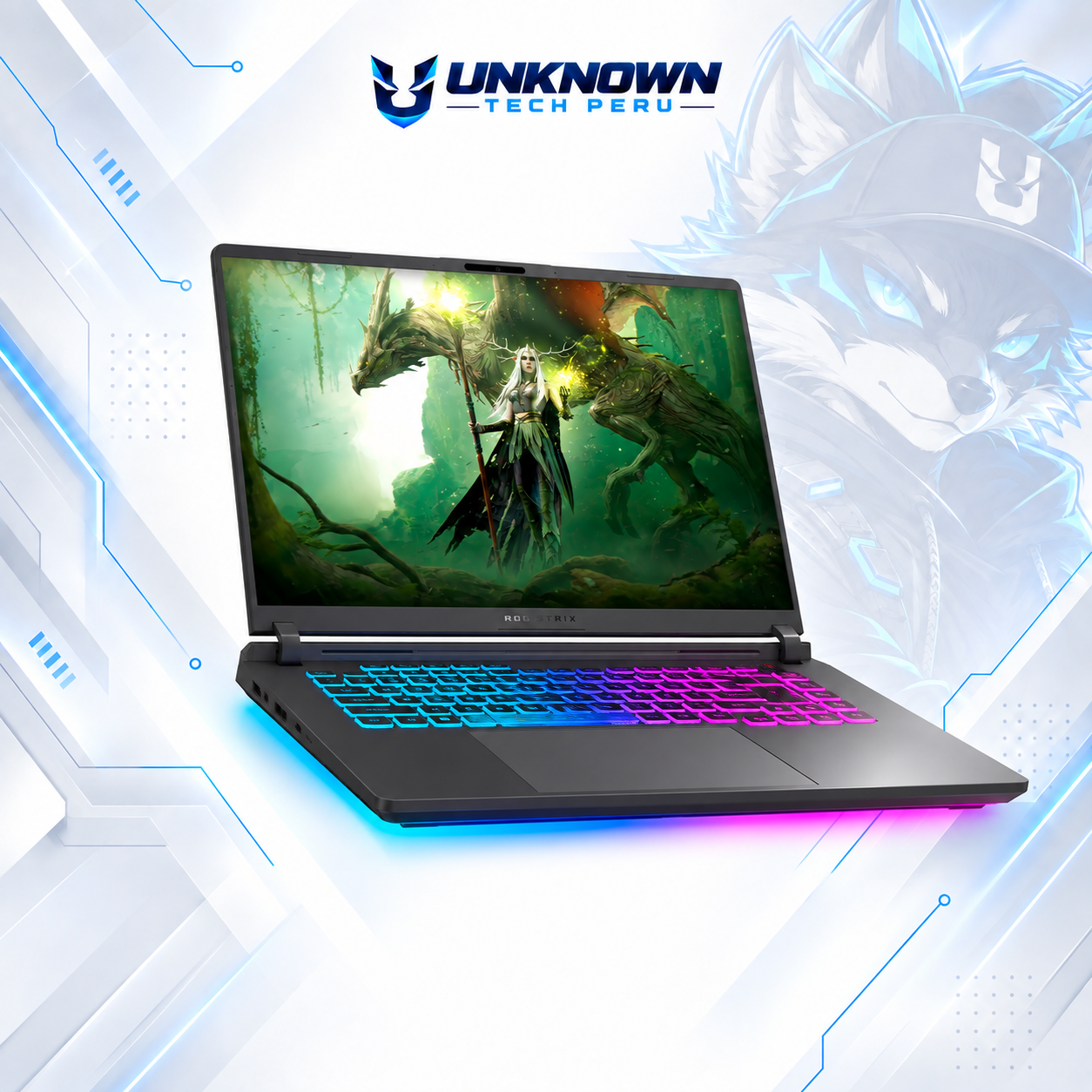 LAPTOP GAMING ASUS ROG STRIX G16 G615JMR-AS74 GAMING Core™ i7-14650HX | 1TB SSD M.2 | 16GB RAM DDR5 5600MHz | 16" (1920x1200) | 165Hz | WIN 11 HOME | NVIDIA® RTX 5060 8GB | ECLIPSE GRAY | TECLADO INGLES