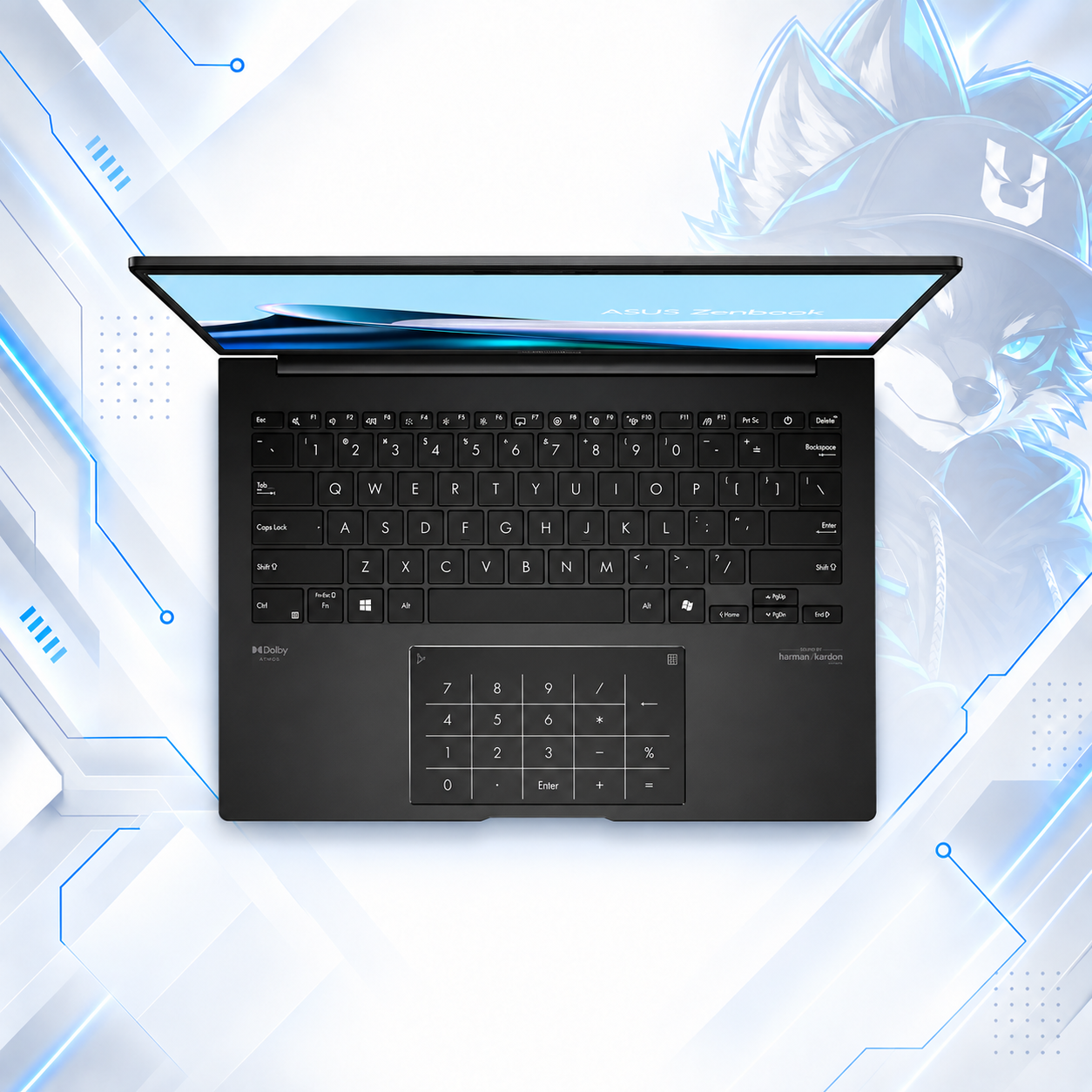 LAPTOP ASUS ZENBOOK UM3406GA Ryzen™ AI 7 445 | 1TB SSD M.2 | 16GB RAM DDR5 | 14" WUXGA (1920x1200) | 60Hz | OLED | TOUCHSCREEN | AMD Radeon™ Graphics | WIN 11 HOME | JADE BLACK | TECLADO INGLES  #3