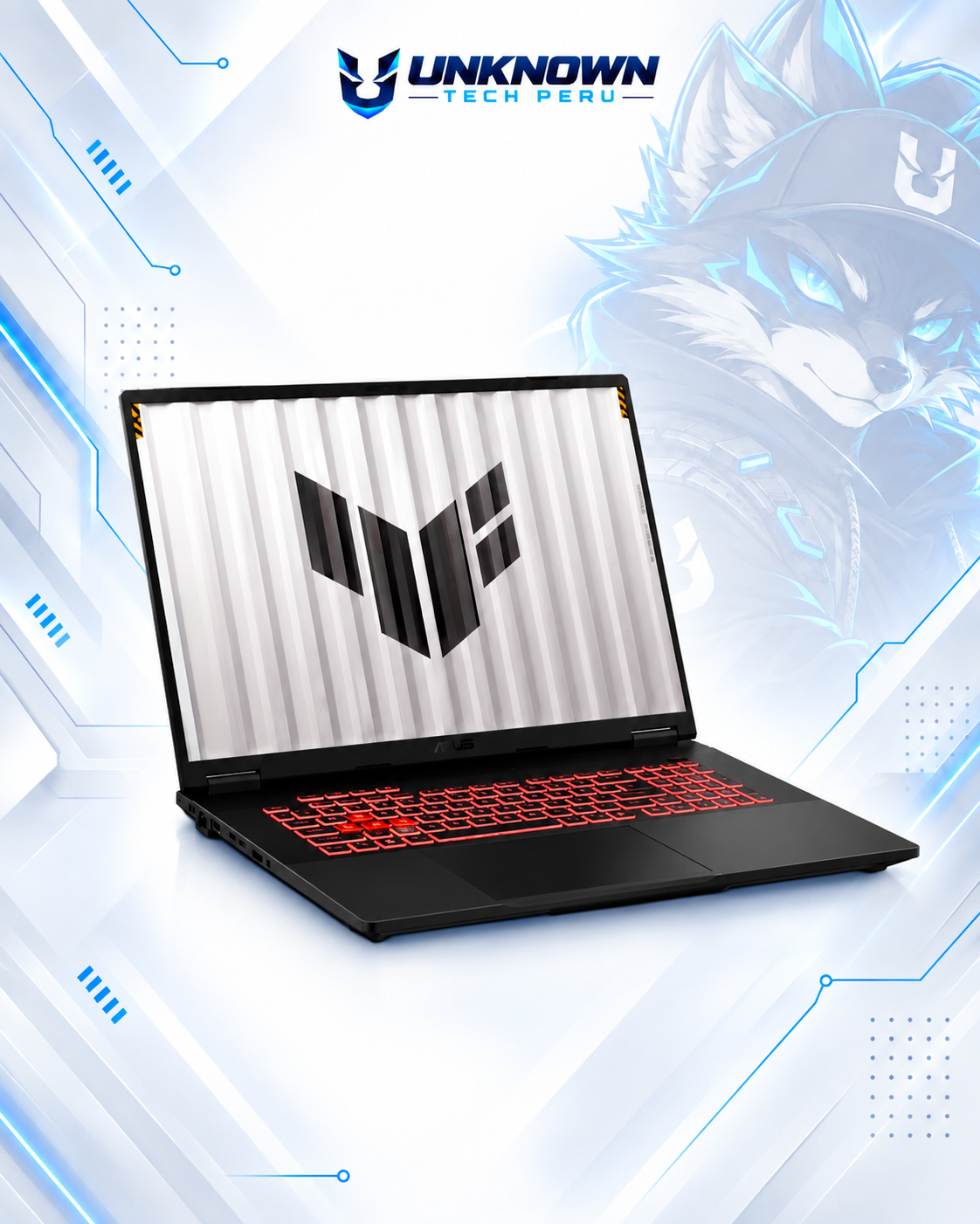 LAPTOP GAMING ASUS TUF GAMING A18 FA808UH-RS74 AMD RYZEN 7 260 | 16GB RAM DDR5 5200MHz | 1TB SSD M.2 | 18” FHD+ (1920x1200) | 144Hz | WIN 11  HOME | NVIDIA GeForce RTX 5050 8GB | Gray Color | TECLADO INGLES #3