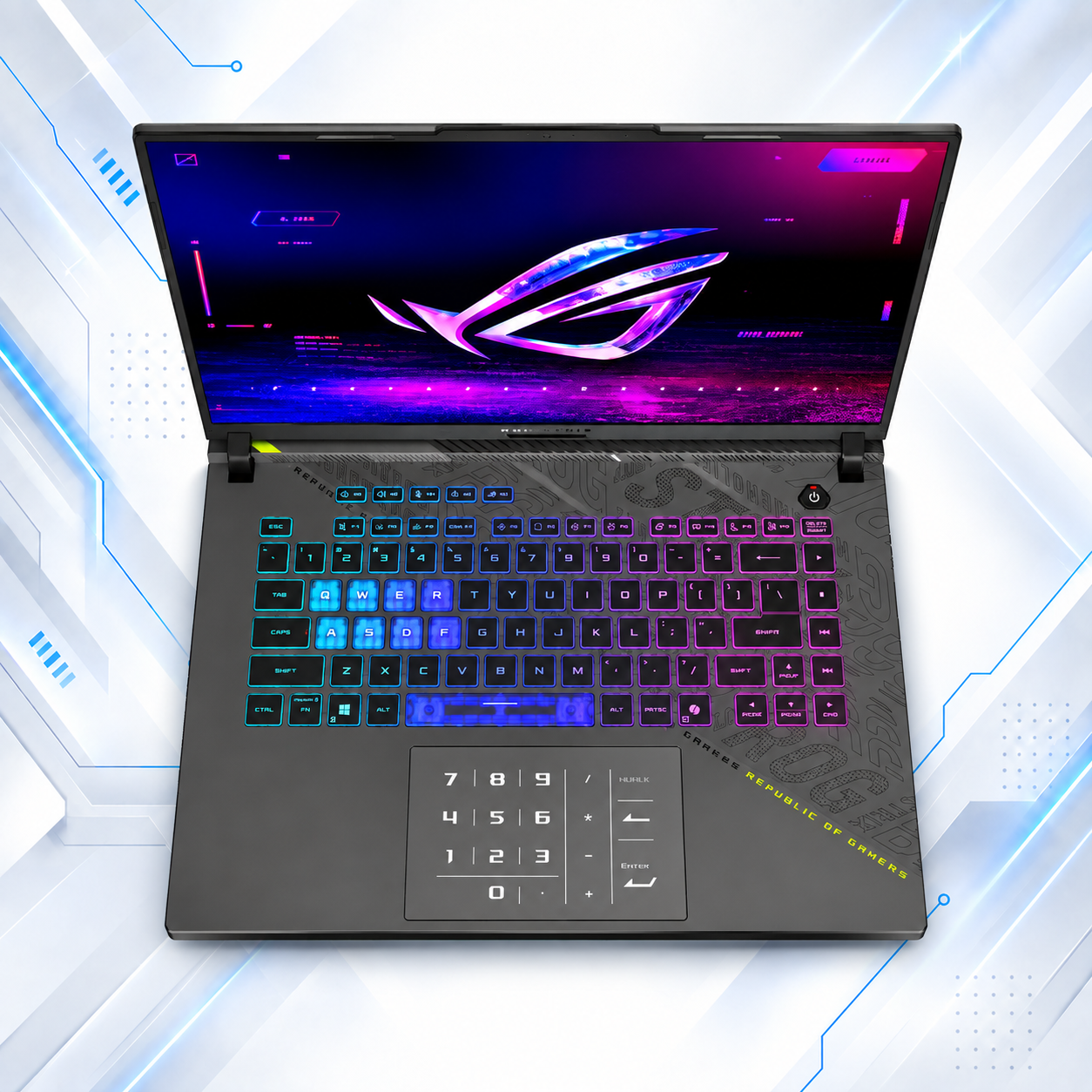 LAPTOP GAMING ASUS ROG STRIX G16 G614FM-WS94 GAMING AMD Ryzen™ 9 9955HX | 1TB SSD M.2 | 16GB RAM DDR5 5600MHz | 16" WUXGA  (1920x1200) | IPS | 165Hz | NVIDIA® RTX 5060 8GB | ECLIPSE GRAY | WIN 11 HOME | TECLADO INGLES #3