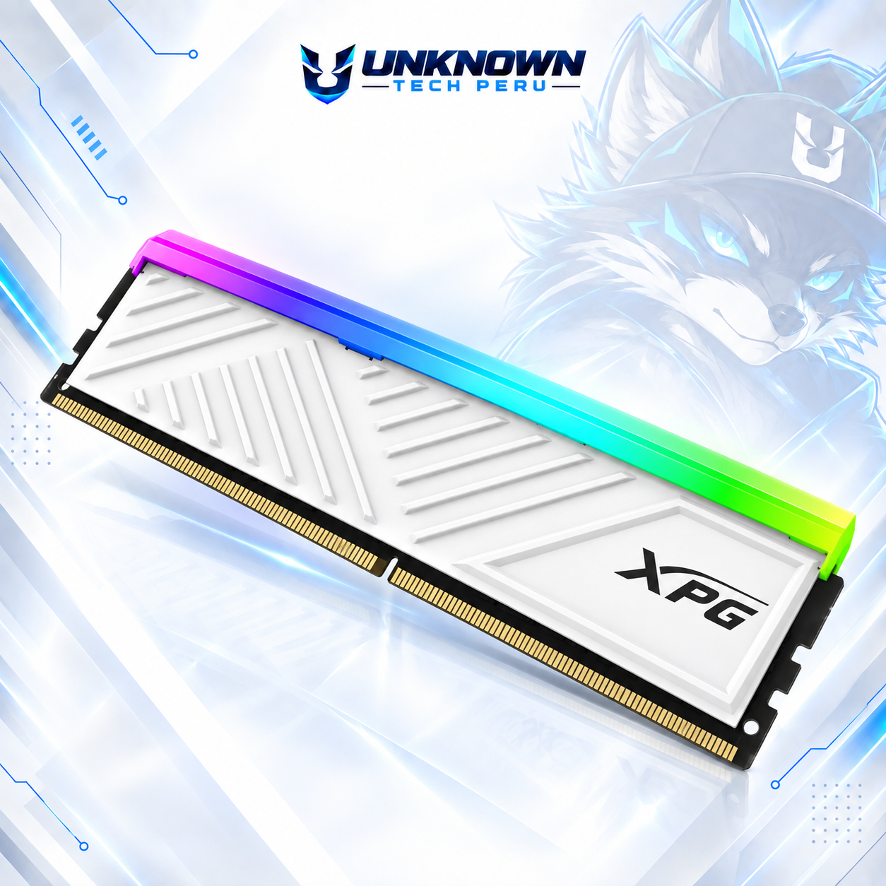 MEMORIA RAM DRR4 PARA PC ADATA XPG SPECTRIX D35G 16GB/3200MHz ( AX4U3216G16-SWHD35G ) | WHITE | DDR4 | U-DIMM | CL 16 | 1.35v | LED-RGB