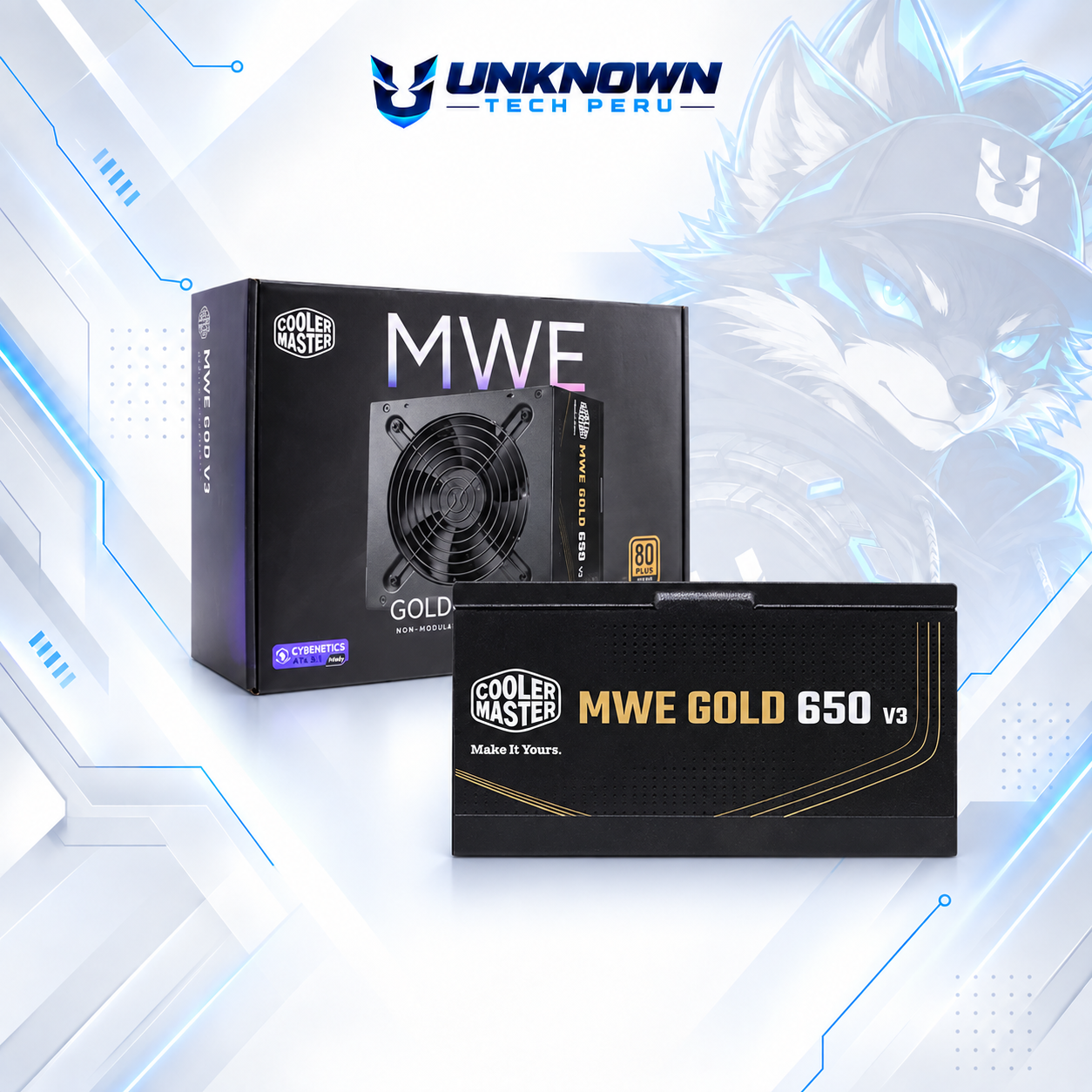 FUENTE DE PODER 650W | COOLER MASTER 650 MWE V3 ( MPE-6502-ACAAG-3BUS ) | BLACK | 80 PLUS GOLD | ATX 3.1 | NO MODULAR |