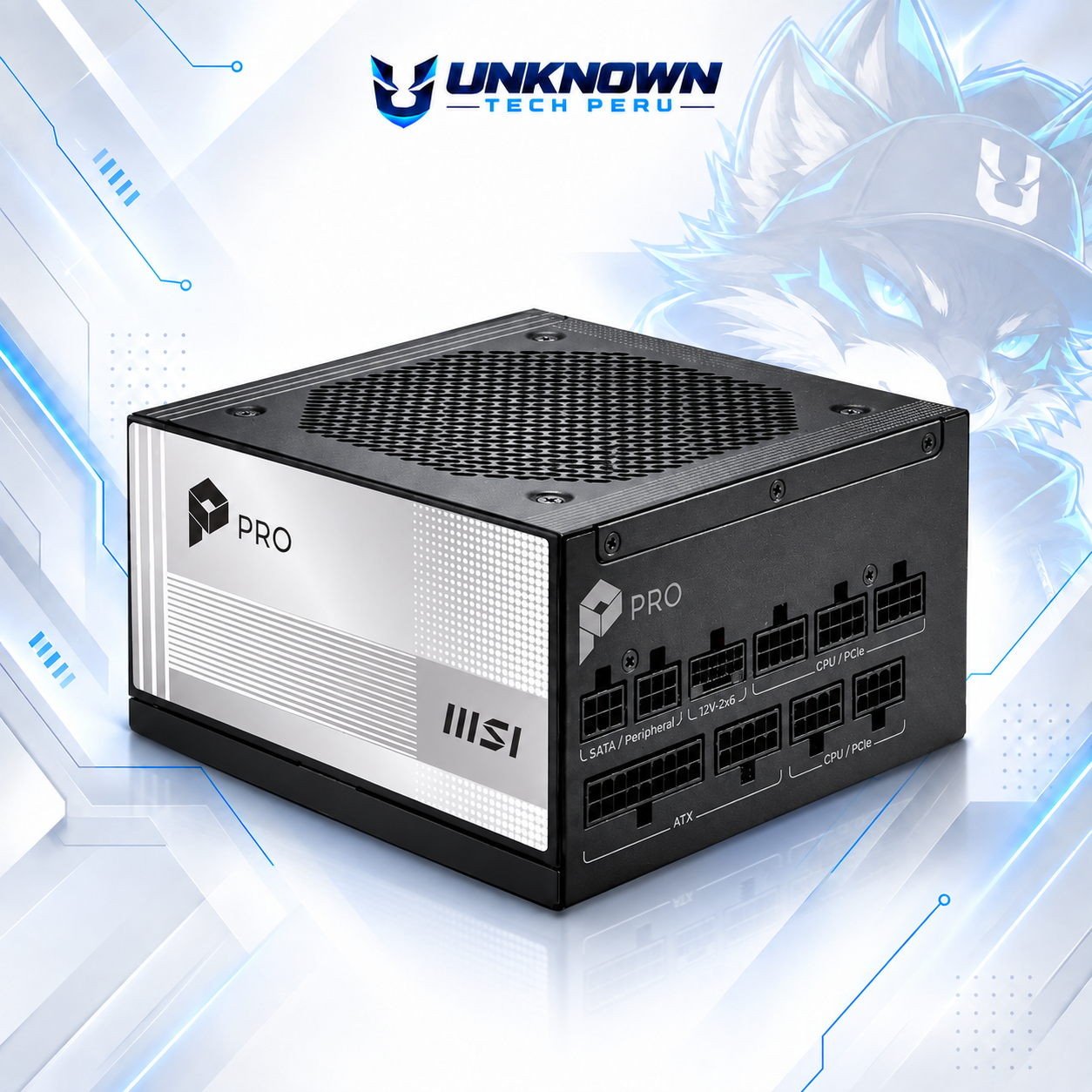 FUENTE DE PODER 850W | MSI PRO A850PL PCIE5 ( PRO-A850PL-PCIE5 ) | BLACK | 80 PLUS PLATINUM | ATX 3.1 | PCIe 5.1 | FULL MODULAR |
