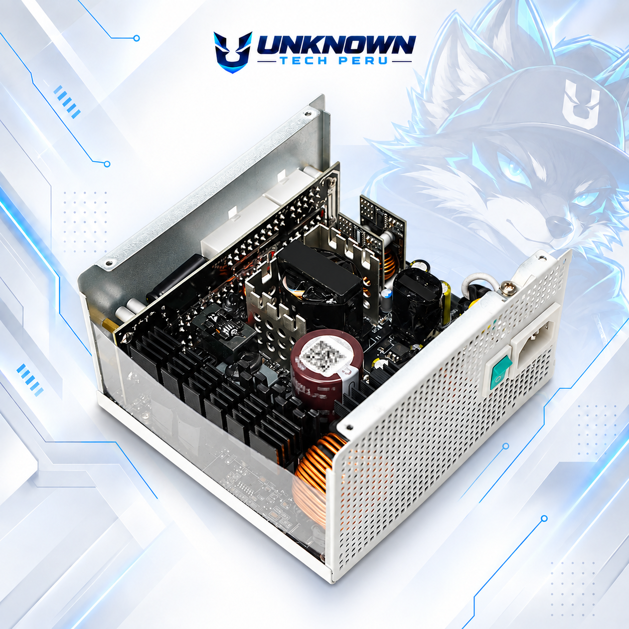 FUENTE DE PODER 850W | DEEPCOOL PQ850G WH ( R-PQ850G-FD1W-JGUS-V1 ) | WHITE | 80 PLUS GOLD | ATX 3.1 | PCIe 5.1 | FULL MODULAR | #8