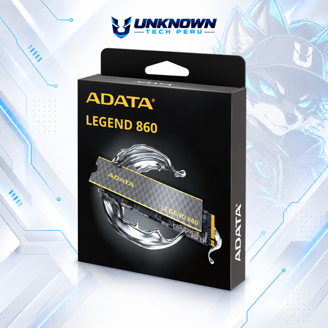DISCO SOLIDO M.2 2280 ADATA LEGEND 860 500GB NVMe ( SLEG-860-500GCS ) | LEGEND 860 | C/ DISIPADOR | LECTURA 5000MB/s - ESCRITURA 3000MB/s | PCIe GEN 4.0