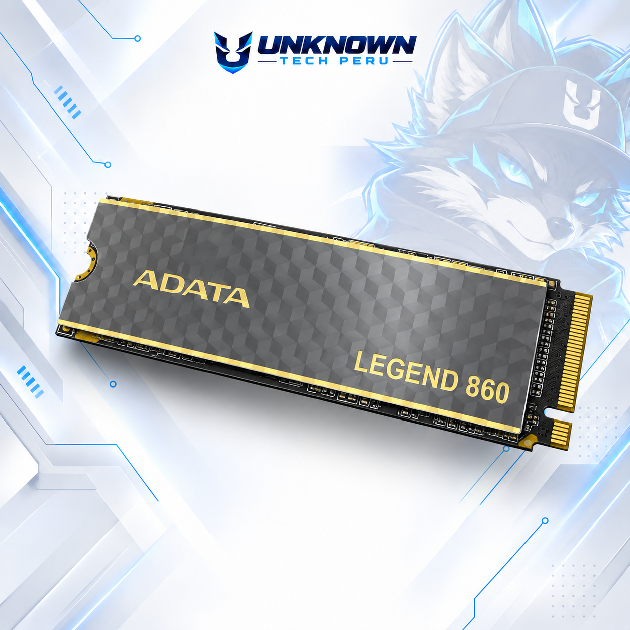DISCO SOLIDO M.2 2280 ADATA LEGEND 860 1TB NVMe ( SLEG-860-1000GCS ) | LEGEND 860 | C/ DISIPADOR | LECTURA 6000MB/s - ESCRITURA 5000MB/s | PCIe GEN 4.0