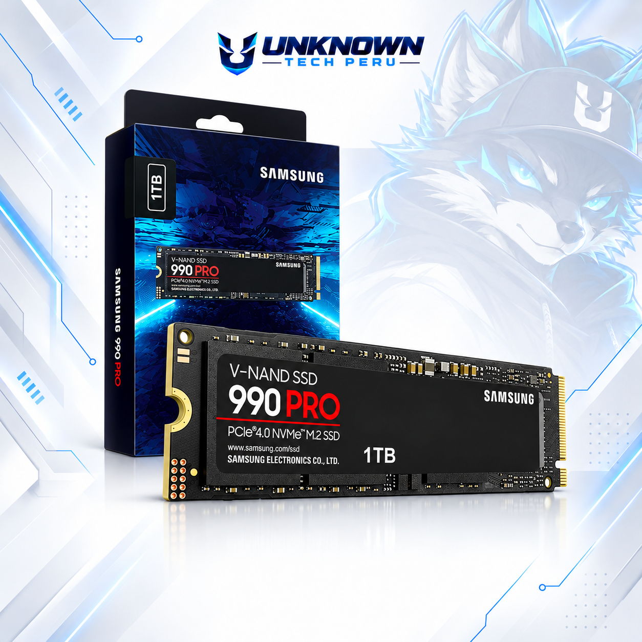 DISCO SOLIDO M.2 2280 SAMSUNG 990 PRO 1TB NVMe ( MZ-V9P1T0B/AM ) | 990 PRO | LECTURA 7450MB/s - ESCRITURA 6900MB/s | PCIe GEN 4.0