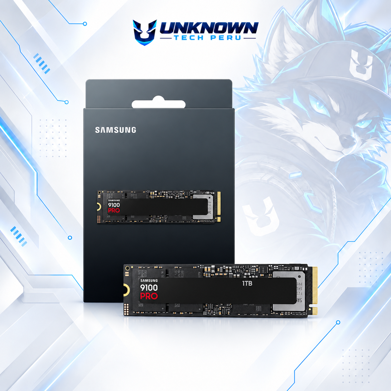 DISCO SOLIDO M.2 2280 SAMSUNG 9100 PRO 1TB NVMe ( MZ-VAP1T0B/AM ) | 9100 PRO | LECTURA 14,700MB/s - ESCRITURA 13,300MB/s | PCIe GEN 5.0