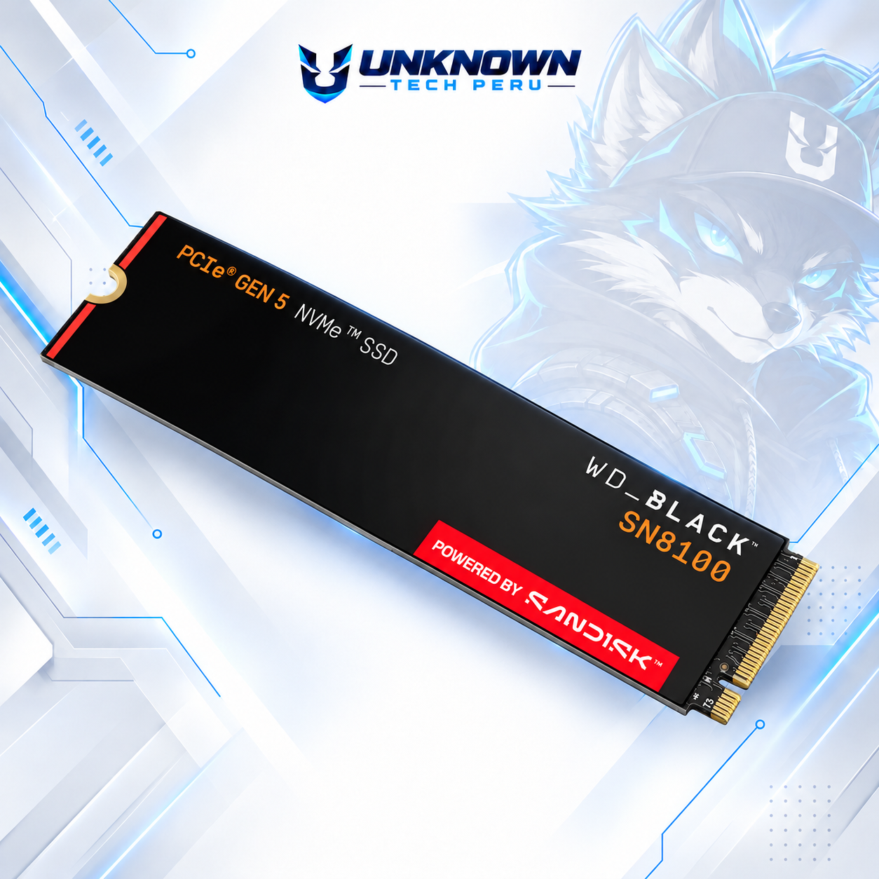 DISCO SOLIDO M.2 2280 SANDISK WESTER DIGITAL BLACK SN8100 2TB NVMe ( WDS200T1X0M-00CMT0 ) | SN8100 | LECTURA 14,900MB/s - ESCRITURA 14,000MB/s | PCIe GEN 5.0 #3
