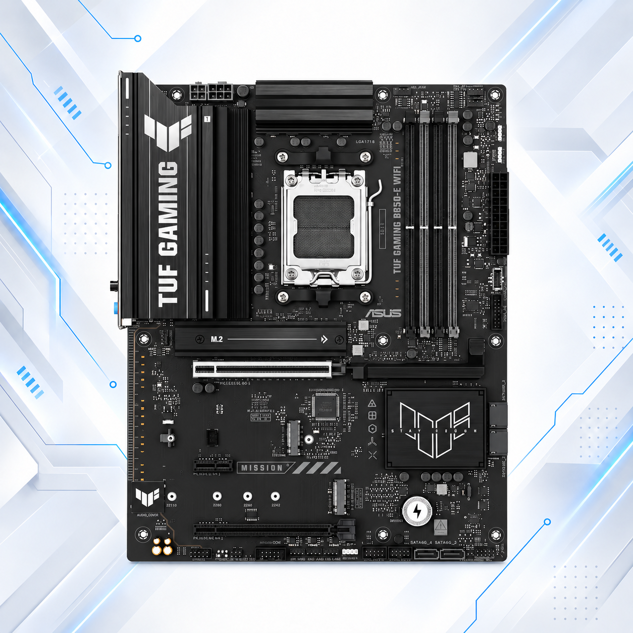 MOTHERBOARD AMD ASUS TUF GAMING B850-E WIFI ( 90MB1L20-MVAAY0 ) | RYZEN 7 / 8 / 9 SERIES | WIFI 6E | DDR5 | 4 SLOT RAM - 256GB MAX / 8000MHZ+ (OC) | 3 SLOT M.2 | ATX | PCIe 5.0 x16 | SOCKET AM5 #3