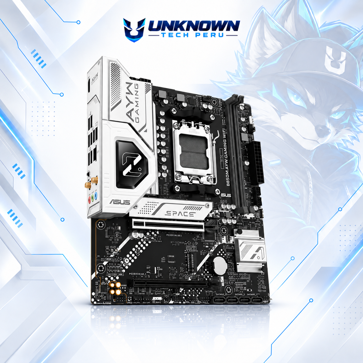 MOTHERBOARD AMD ASUS B850M AYW GAMING WIFI ( B850M AYW GAMING WIFI ) | RYZEN 7 / 8 / 9 SERIES | DDR5 | 2 SLOT RAM - 128GB MAX / 8200MHZ+ (OC) | 2 SLOT M.2 | MICRO ATX | PCIe 5.0 x16 | SOCKET AM5 #3