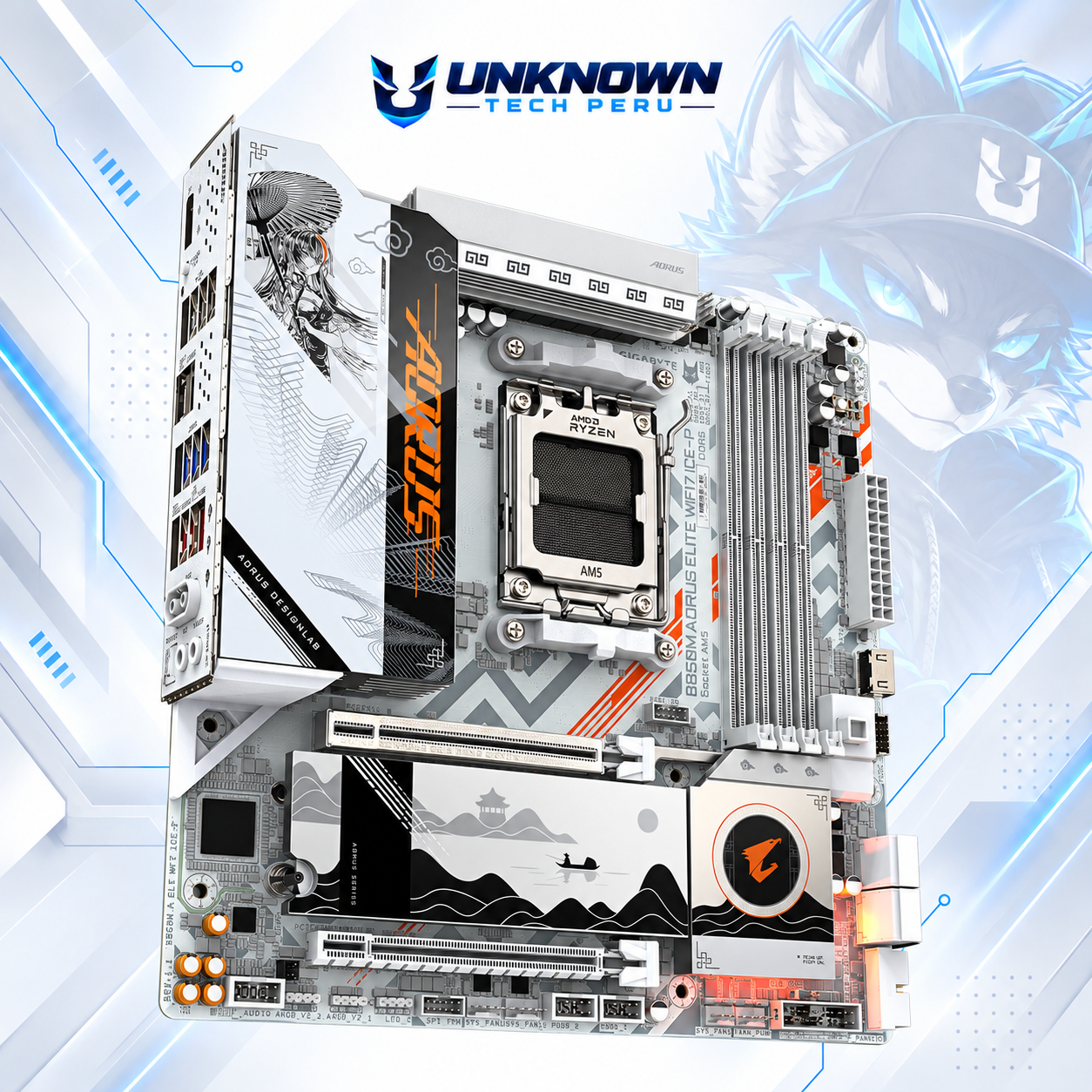 MOTHERBOARD AMD GIGABYTE B850M AORUS ELITE WIFI7 ICE-P ( B850M AORUS ELITE WIFI ICE-P ) | RYZEN 7 / 8 / 9 SERIES | WIFI 7 | DDR5 | 4 SLOT RAM - 256GB MAX / 8200MHZ+ (OC) | 2 SLOT M.2 | MICRO ATX | PCIe 5.0 x16 | SOCKET AM5 #3
