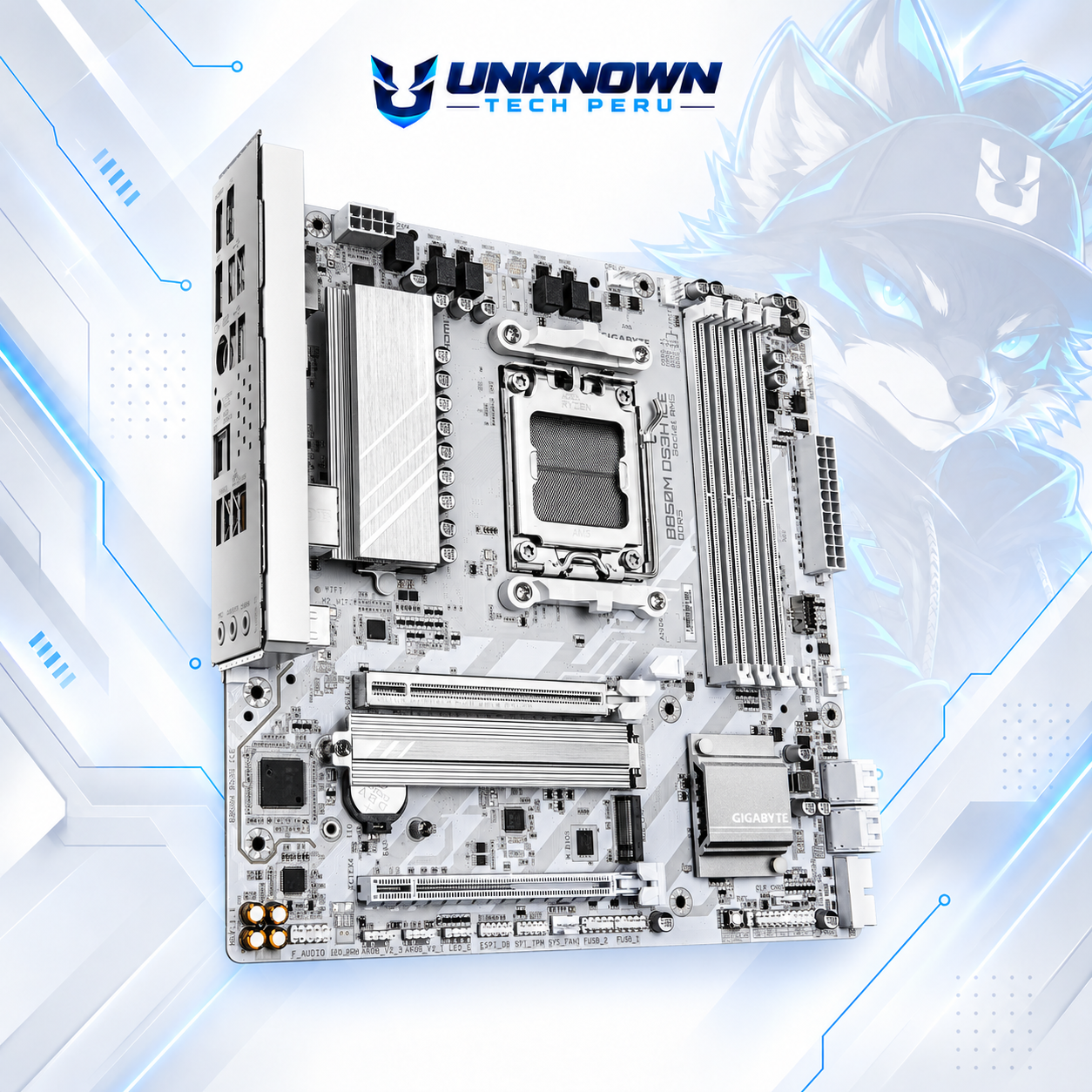 MOTHERBOARD AMD GIGABYTE B850M DS3H ICE ( B850M DS3H ICE ) | RYZEN 7 / 8 / 9 SERIES | DDR5 | 4 SLOT RAM - 256GB MAX / 8200MHZ+ (OC) | 2 SLOT M.2 | MICRO ATX | PCIe 5.0 x16 | SOCKET AM5 #4
