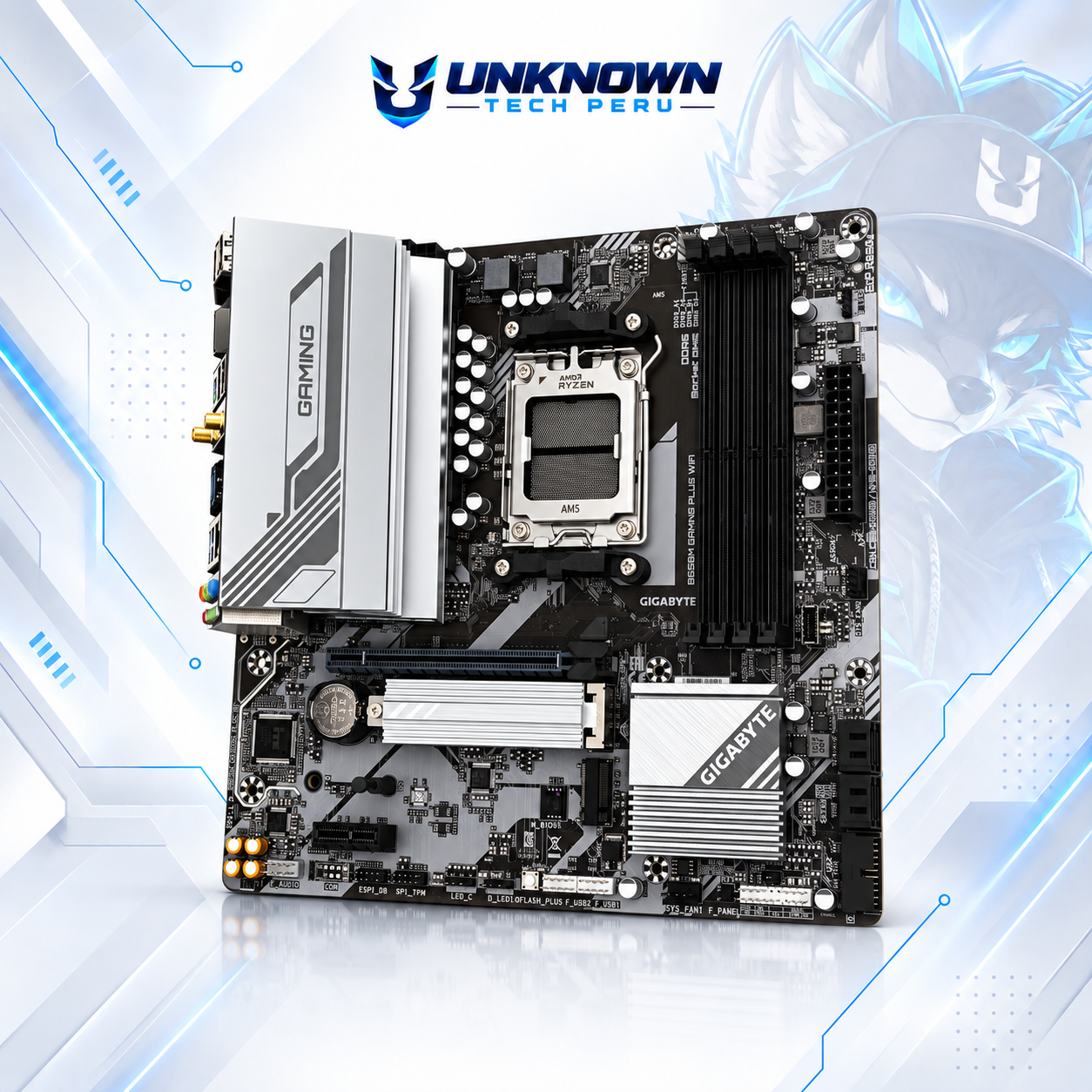 MOTHERBOARD AMD GIGABYTE B650M GAMING PLUS WIFI ( B650M GAMING PLUS WIFI ) | RYZEN 7 / 8 / 9 SERIES | WIFI | DDR5 | 4 SLOT RAM - 256GB MAX / 8000MHZ+ (OC) | 2 SLOT M.2 PCIe 4.0 | MICRO ATX | PCIe 4.0 x16 | SOCKET AM5 #3