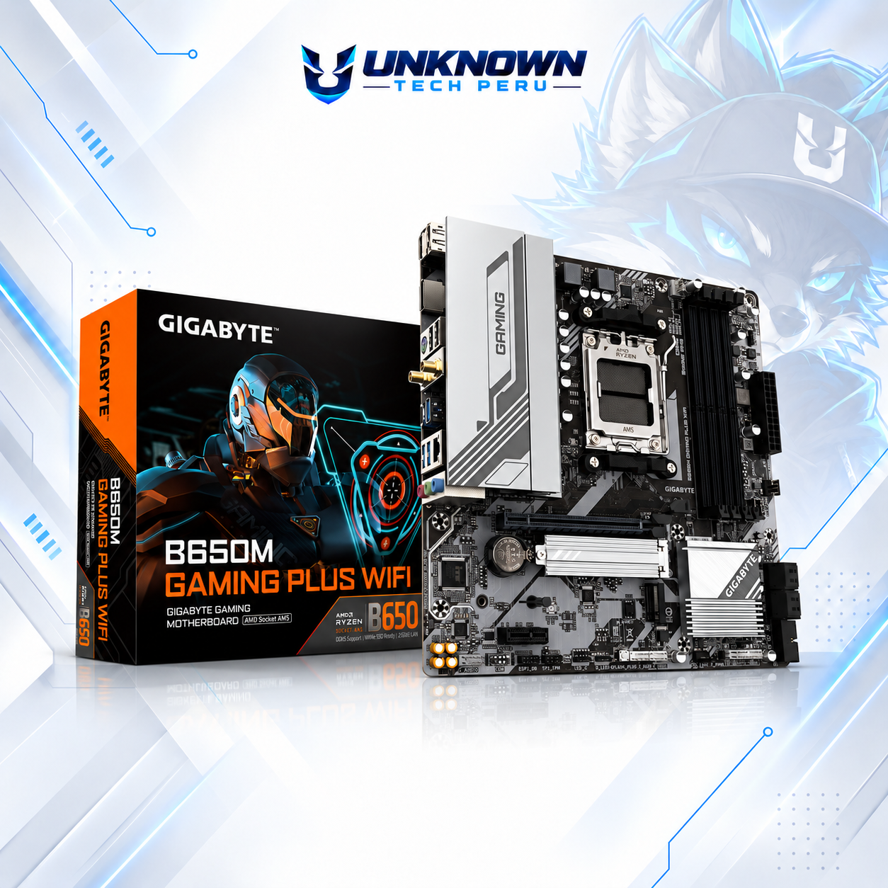MOTHERBOARD AMD GIGABYTE B650M GAMING PLUS WIFI ( B650M GAMING PLUS WIFI ) | RYZEN 7 / 8 / 9 SERIES | WIFI | DDR5 | 4 SLOT RAM - 256GB MAX / 8000MHZ+ (OC) | 2 SLOT M.2 PCIe 4.0 | MICRO ATX | PCIe 4.0 x16 | SOCKET AM5