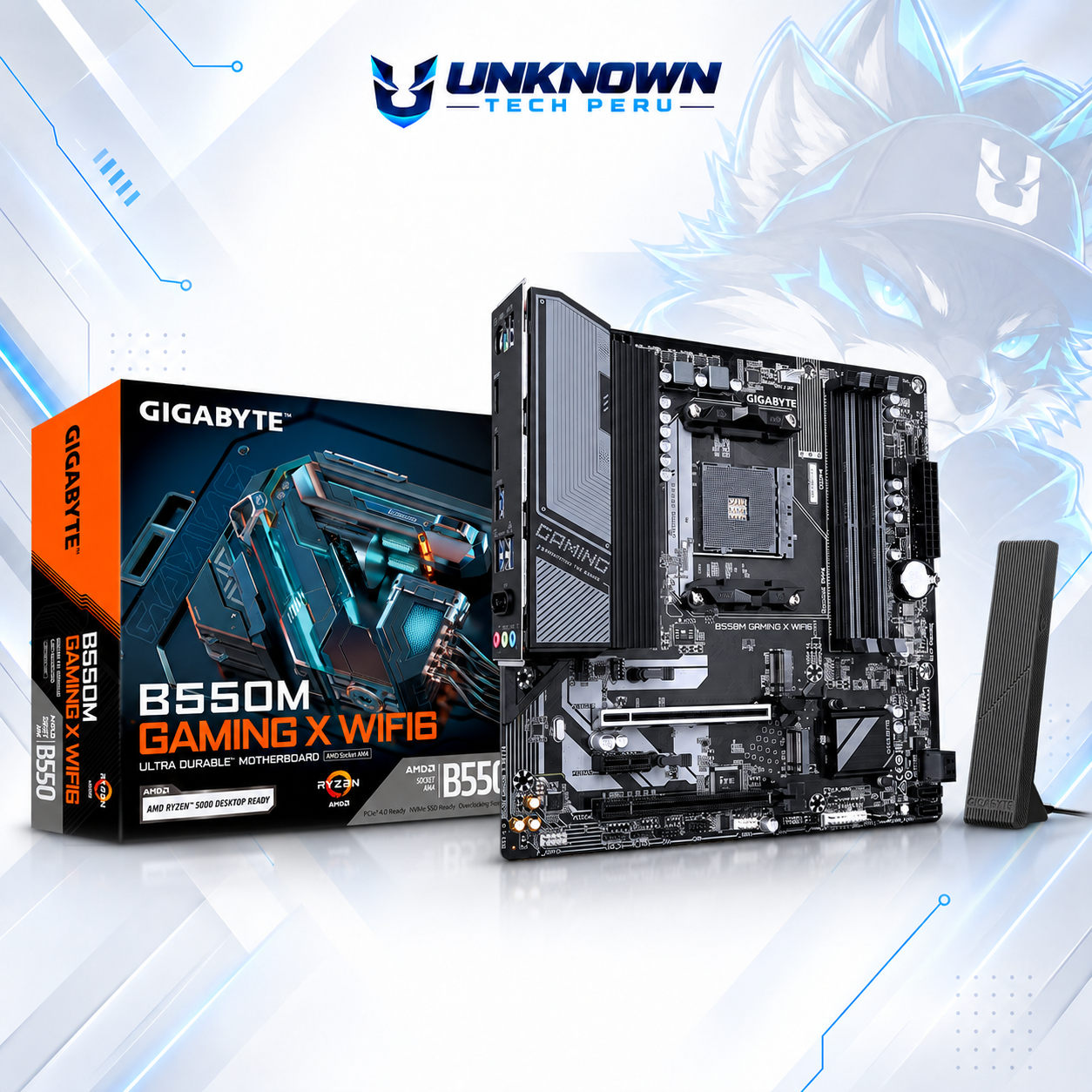MOTHERBOARD AMD GIGABYTE B550M GAMING X WIFI6 ( GAMING X WIFI6 ) | RYZEN 3 / 4 / 5 SERIES | DDR4 | 4 SLOT RAM - 128GB MAX / 3200MHZ | 2 SLOT M.2 | WIFI 6 | MICRO ATX | PCIe 4.0 | AM4
