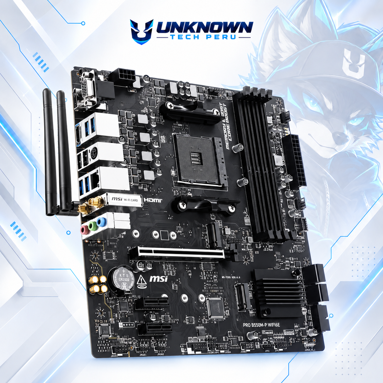 MOTHERBOARD AMD MSI PRO B550M-P WIFI6E ( PRO B550M-P WIFI6E  ) | RYZEN 3 / 4 / 5 SERIES | DDR4 | WIFI6E | 4 SLOT RAM - 128GB MAX / 3200MHZ | 2 SLOT M.2 | WIFI | MICRO ATX | PCIe 4.0 | AM4 #3
