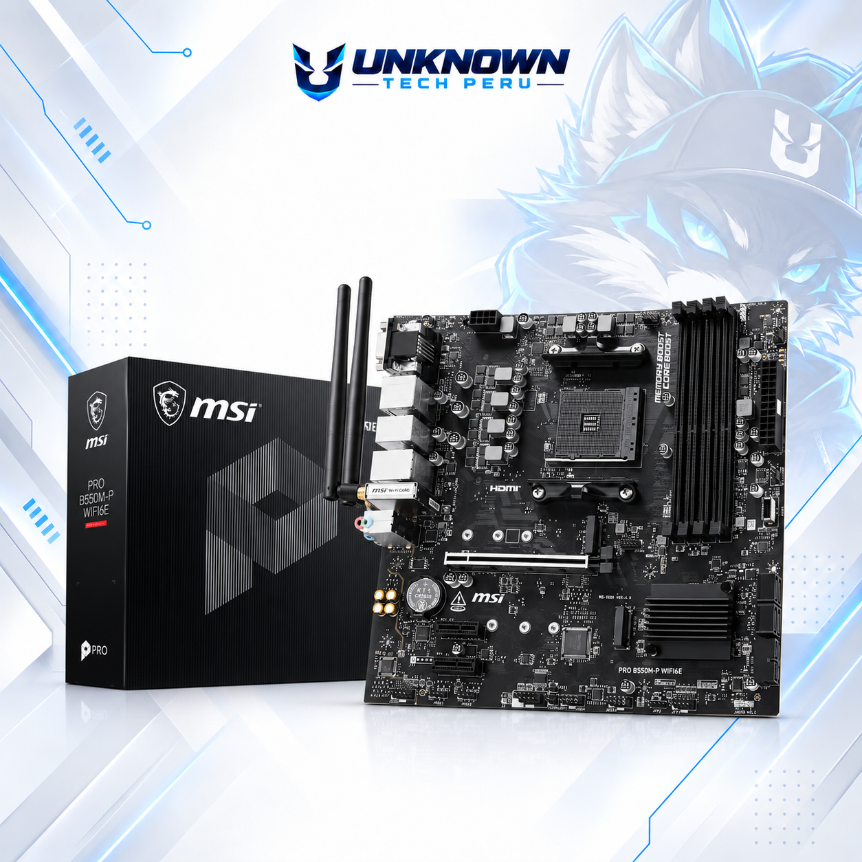 MOTHERBOARD AMD MSI PRO B550M-P WIFI6E ( PRO B550M-P WIFI6E ) | RYZEN 3 / 4 / 5 SERIES | DDR4 | WIFI6E | 4 SLOT RAM - 128GB MAX / 3200MHZ | 2 SLOT M.2 | WIFI | MICRO ATX | PCIe 4.0 | AM4